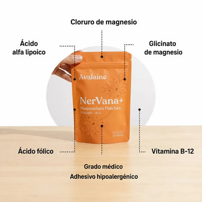 Parches de Magnesio NerVana+® Alivio para tus nervios, sin medicamentos
